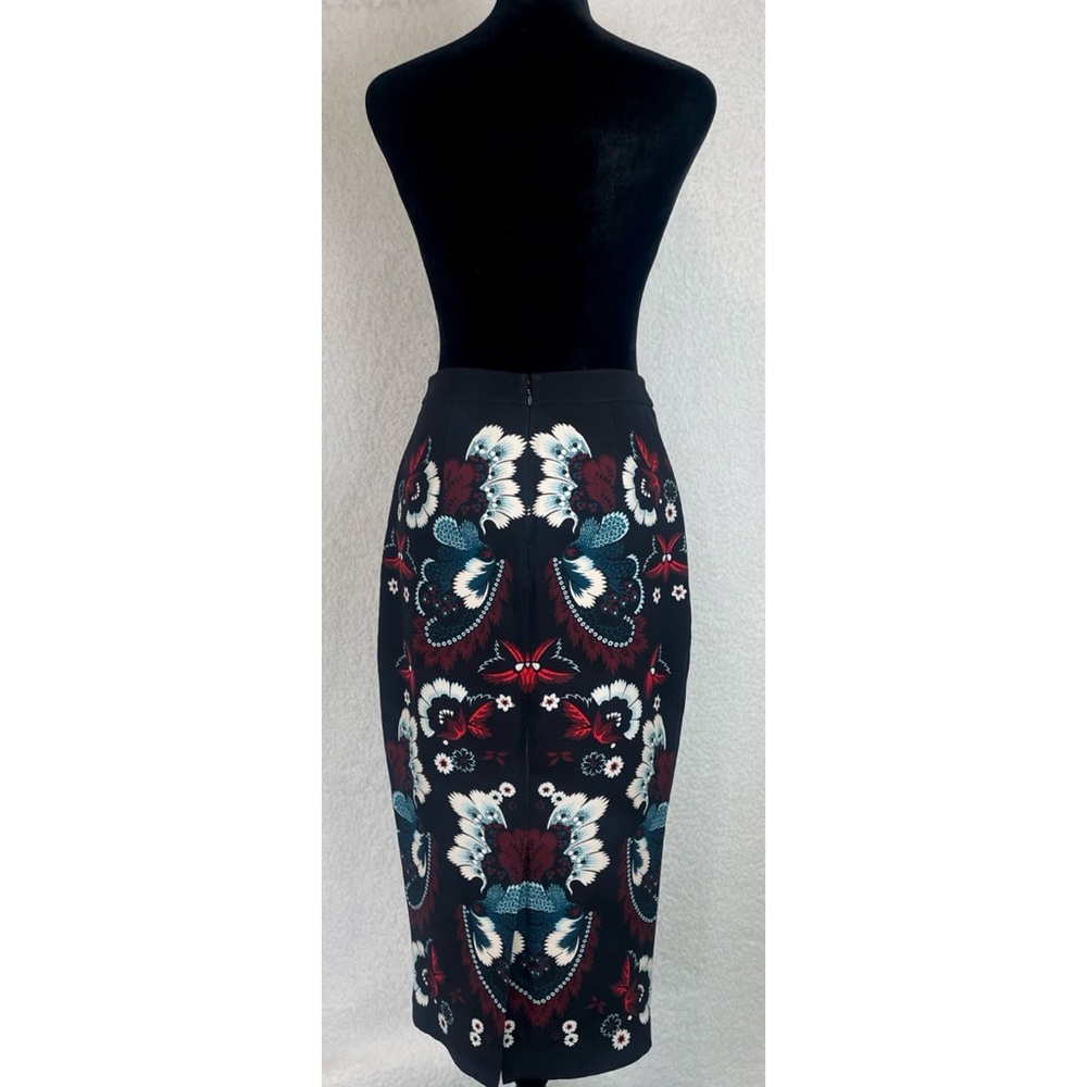 A.L.C. • Black/Multi Haley Garland Floral Silk Pencil Skirt, 2 - Picture 9 of 16